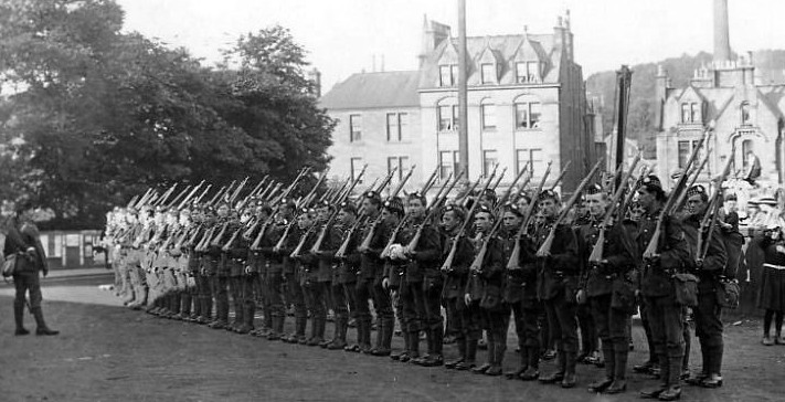 Tour Scotland: Old Photograph Soldiers Hawick Scotland