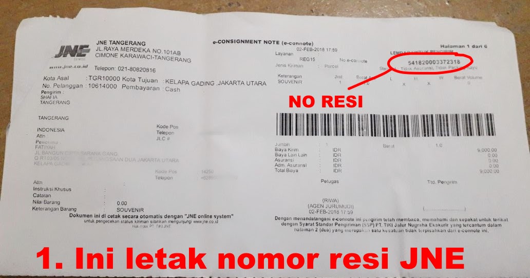 Contoh Cek Resi Jne - Surat GG