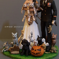 statuine sposi originali matrimonio tema animali gatti cani gechi tartarughe sposi ad halloween orme magiche