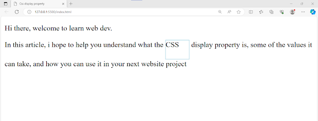 Output of HTML and CSS code