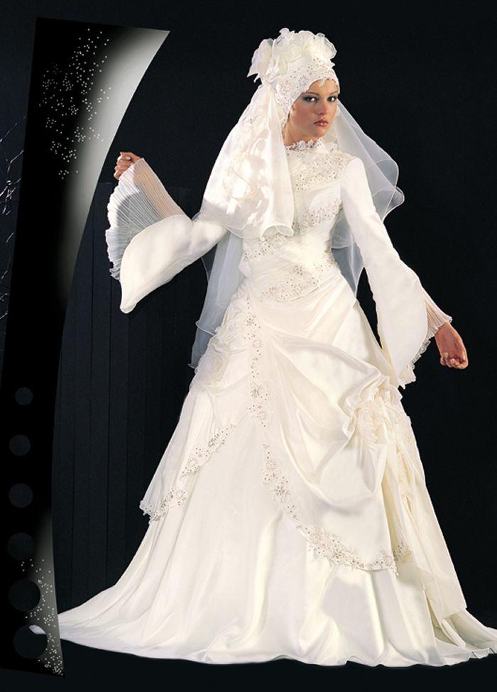 Modern Muslim Wedding Dresses Design With Veil