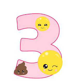 Abecedario Rosa con Emojis, con Números. Pink Alphabet with Emojis, with Numbers.