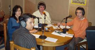 Prison Ministry volunteers in the studios of Radio Vida