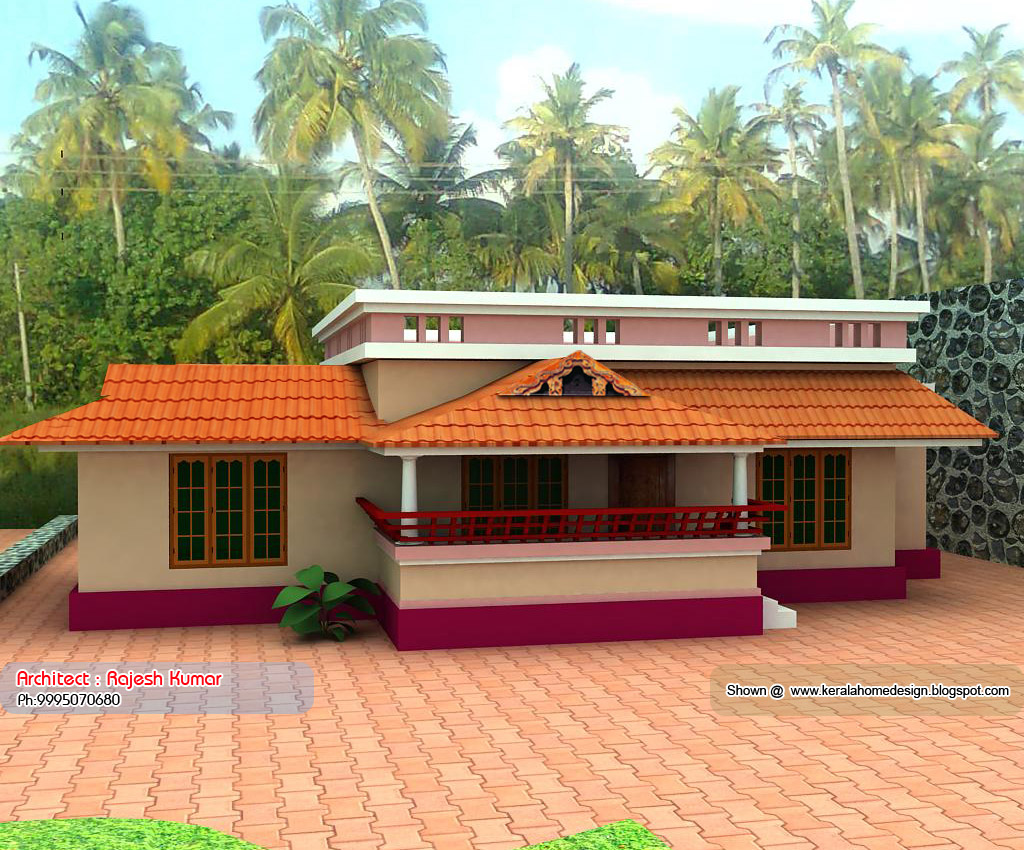 Small Budget House - Home plan and elevation - 1000 Sq. Ft