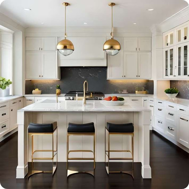 Modern Luxury White and Gold Kitchen