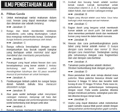  Download Paket Soal Latihan USBN dan Pembahasan IPA Kelas  Paket Soal Latihan USBN dan Pembahasan IPA Kelas 6 SD/MI