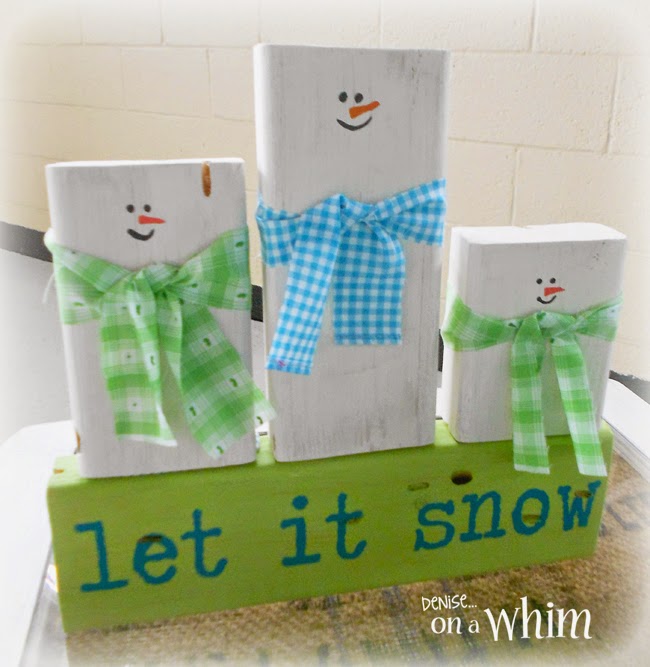 Wooden Block Snowmen from Denise on a Whim