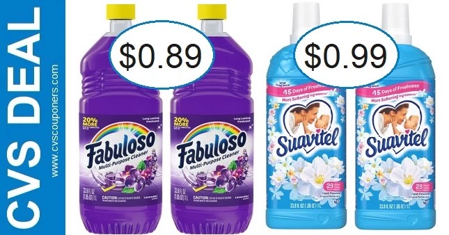 Bargain on Fabuloso Cleaner at CVS 7/24-7/30. Pay $0.89 each for Fabuloso or or Pay $0.99 for Suavite when you Stack this BOGO FREE sale with Coupons, here's how.