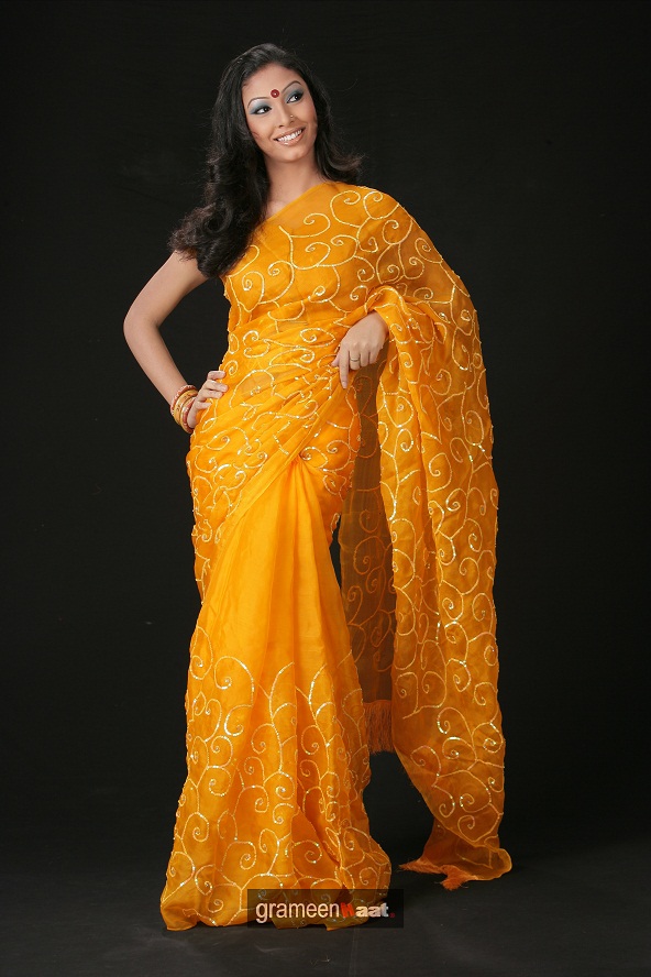 yellow saree blouse set