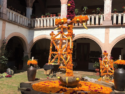 Day of the Dead offerings at the Palace of Huitziméngari in Pátzcuaro