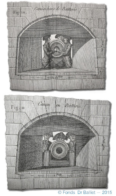 Disposition classique d'une embrasure selon Belair (1793) (Coll. Fonds Balliet)