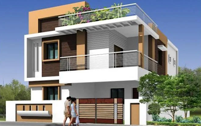 Low Cost Duplex House Design - Small-Large Modern Two Storey Duplex House Design Pictures - Duplex house design - NeotericIT.com