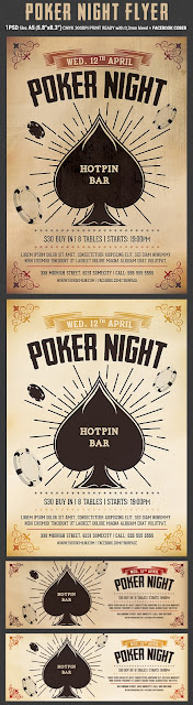 Vintage Poker Night Flyer Template