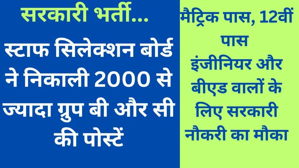 The Delhi Subordinates Service Selection Board (DSSSB) in a massive recruitment drive released more than 2000 group C and B vacancies