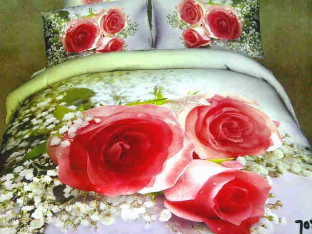 Sprei Jepang Motif Bunga Mawar Pink