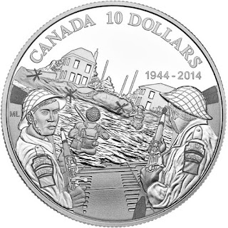 Canada 10 Dollars Silver Coin 2014 70th Anniversary of D-Day