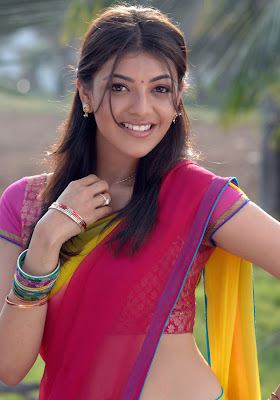 Kajal Agarwal Cute in Rose Half Saree Photos