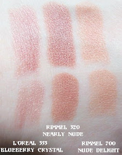 loreal and rimmel lipstick swatches