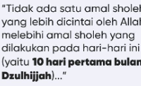 Amalan Shaleh Di 10 Hari Pertama Bulan Dzulhijjah