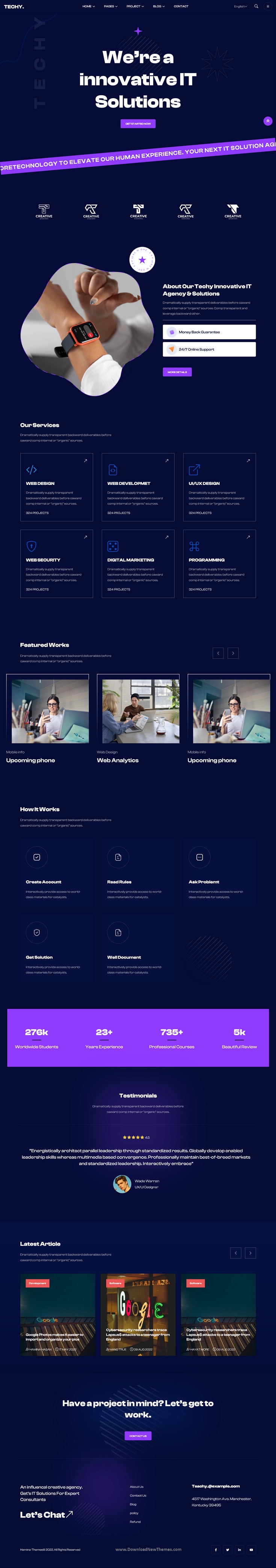 Techy – IT Solution & Web Security React Template Review