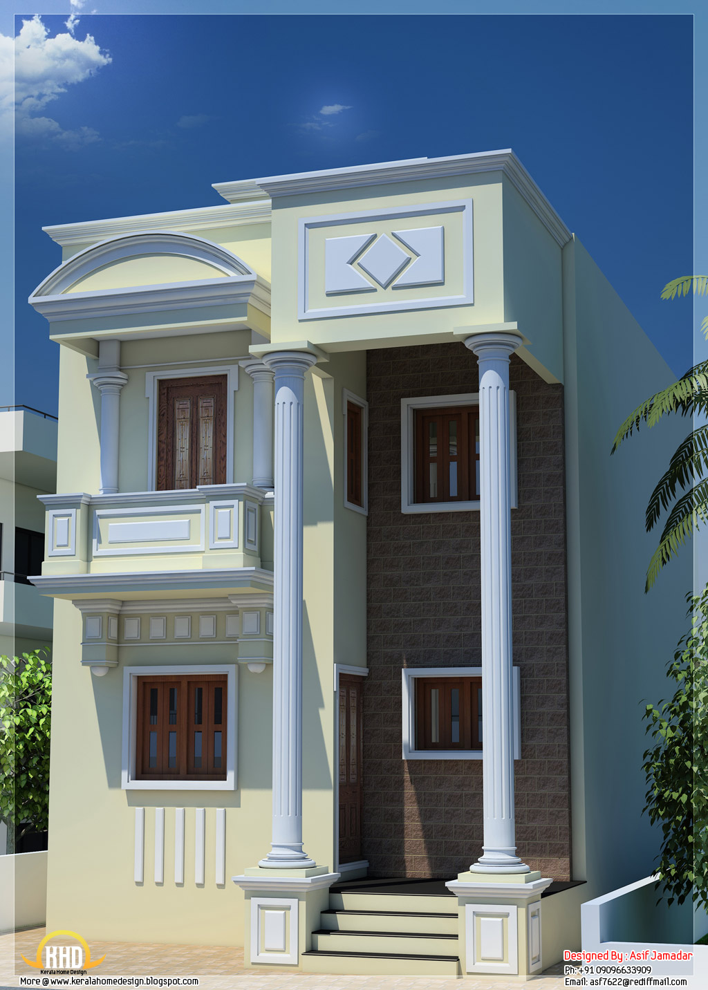 1600 sq ft narrow house  design in India  Kerala home  