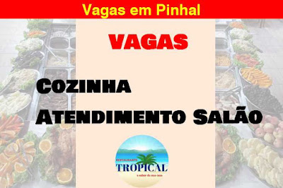 vagas para extra em Cozinha e Salão para eventos em Pinhal