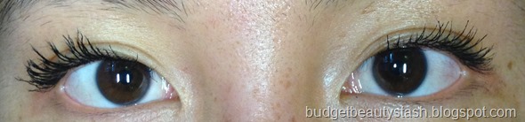 Right eyelash with L'oreal million lashes, left eyelashes with 3D fiber mascara transplant gel and fibers