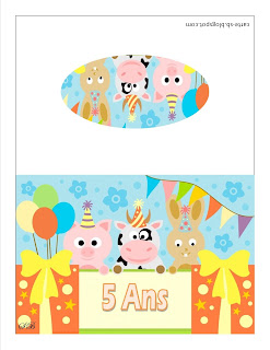 animaux et banderole pour anniversaire de 5 ans à imprimer gratuite