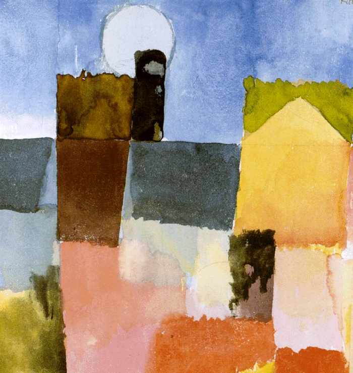 DÃ©tail d'une aquarelle de Paul Klee,