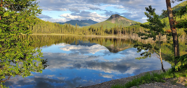 Beautiful evening and pretty view of the lake and that mountains