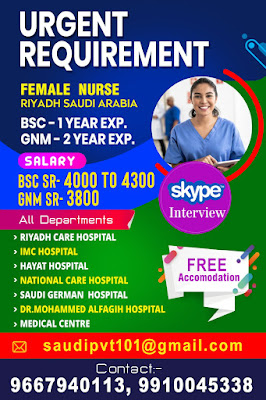 Urgently Required Nurses for Various Hospitals in Saudi Arabia