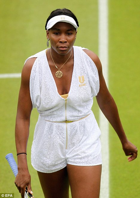 No Venus! Another Williams sister fashion disaster as tennis player wears ghastly playsuit at Wimbledon