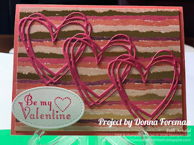 Craft with Beth: Stampin' Up! Second Sunday Sketches 10 card sketch challenge with measurements Donna Foreman Valentine's Day Valentine