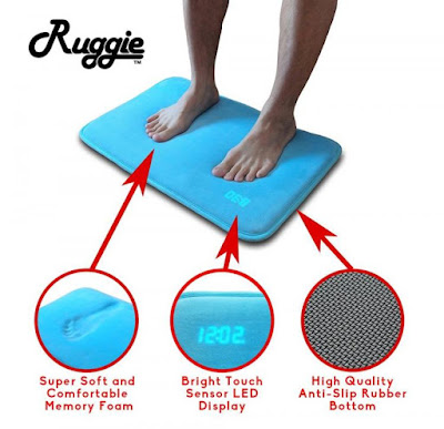 Ruggie Floor Mat Alarm Clock, Forcing You Out Of Bed To Step On It To Turn It Off And Start The Day Like A Champ !!