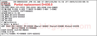 EEPROM data for partial replacement, D value reset to 30%