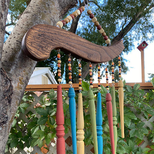 Easy Repurposed Antique Chair Spindle Wind Chimes