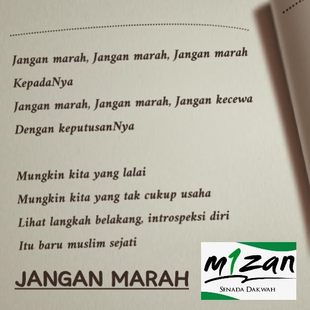 Download Nasyid: Mizan  Jangan Marah ~ Dunia Nasyid  Musik Positif