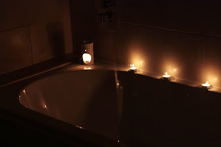 Home spa with candles