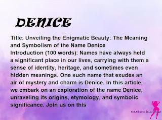 meaning of the name "DENICE"