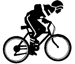 Riding a Bike Clip Art Black and White