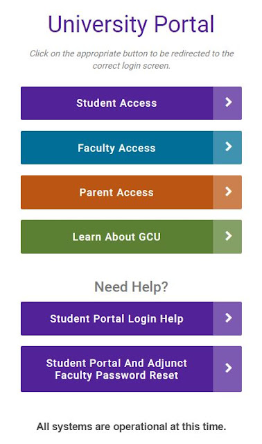 Using the GCU student portal