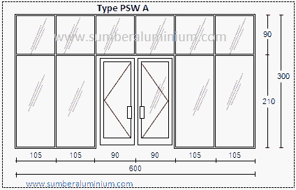 Contoh Desain Partisi Aluminium Kantor Aluminium Kaca 