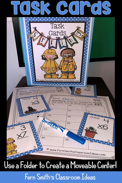 You will love this BUNDLE of Spring Single Digit and Double Digit Multiplication Task Cards, Recording Sheets and Answer Keys! It is so easy to prepare these task cards for your centers, small group work, scoot, read the room, homework, seat work, the possibilities are endless. Your students will enjoy the freedom of task cards while learning and reviewing important skills at the same time! Perfect for review while you work with your small groups. Students can answer in your classroom journals or with the included three different recording sheets. Perfect for an assessment grade for the week. Seventy-two {72} colored task cards, seventy-two black and white task cards, six print and go worksheets and six answer keys that can be used as self-checking sheets for any math center. Add some rigor and fun to your math class with these Spring task cards! #FernSmithsClassroomIdeas