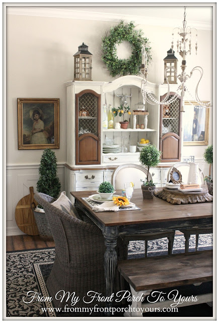 planked dining room table-farmhouse dining room-french country dining room-from my front porch to yours