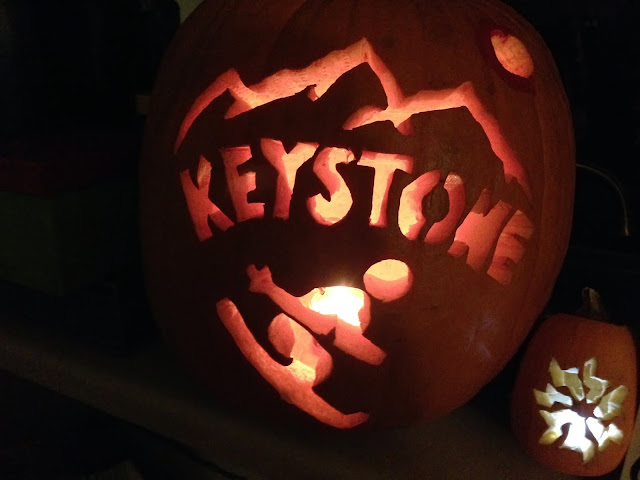 Pumpkin Carvings: Keystone, Colorado (mountains, moon, Keystone symbol, and skier) #dreamsmorerealthanreality