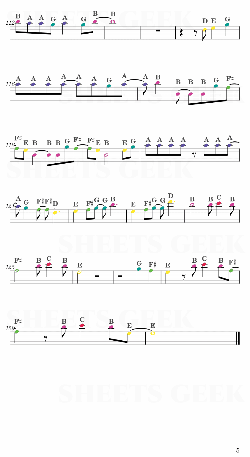 Inception - ATEEZ Easy Sheet Music Free for piano, keyboard, flute, violin, sax, cello page 5