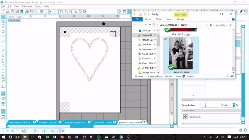 Silhouette Tutorial - 4 ways to cut photos by Nadine Muir Drag and Drop photos to shapes