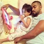 Salman Yusuff Khan with his daughter