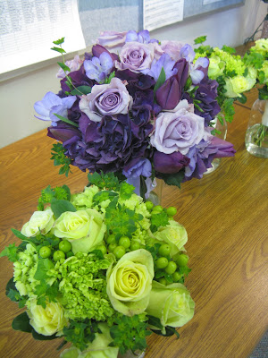 purple hydrangea wedding centerpieces