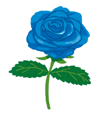 青いバラのイラスト